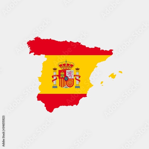 Spain map. Vector illustration on gray background