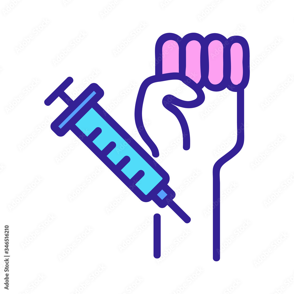 injection in hand icon vector. injection in hand sign. color symbol illustration injection in hand icon vector. injection in hand sign. color symbol illustration