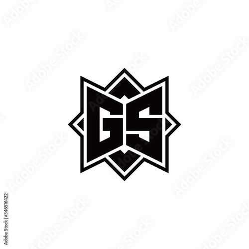 GS monogram logo with square rotate style outline