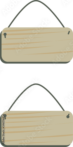 Empty wooden plaques for text. Vector stock.