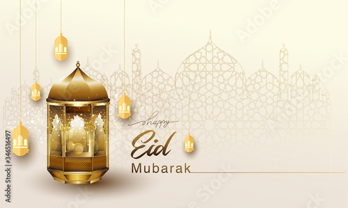happy eid mubarak greetings background, Elegant element for design template, place for text greeting card for Ramadan kareem