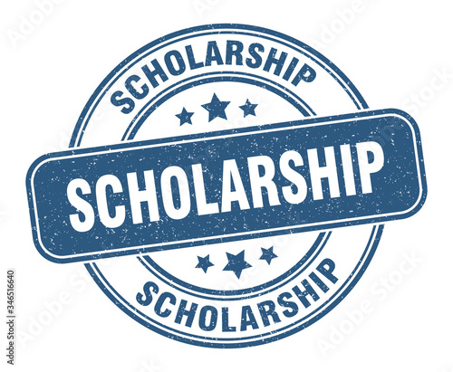 scholarship stamp. scholarship label. round grunge sign