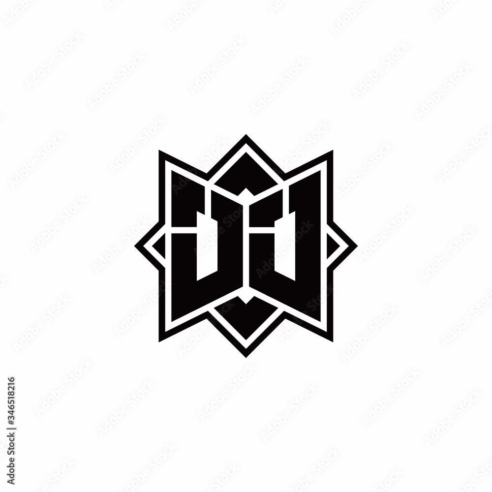 JJ monogram logo with square rotate style outline