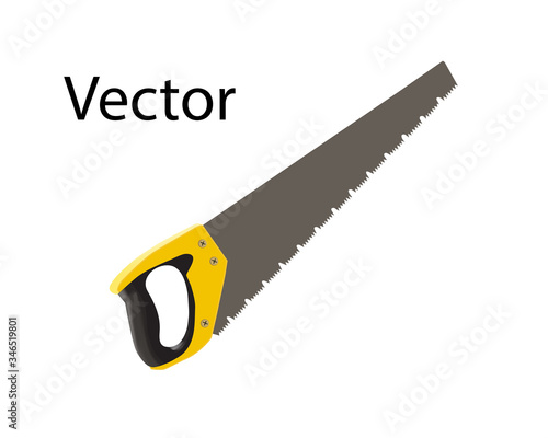 Hand saw designed for wood. Vector illustration