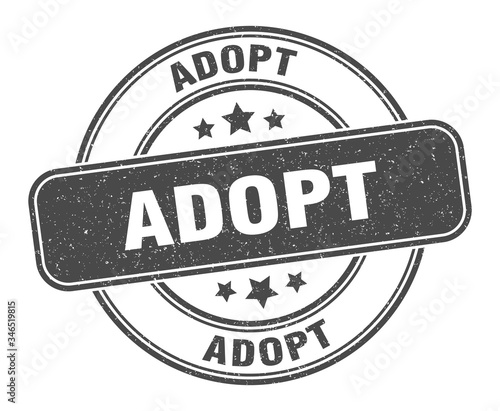 adopt stamp. adopt label. round grunge sign