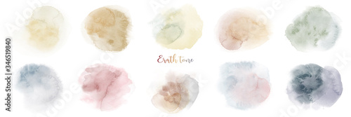Hand painted mixed earth tone watercolor texture set