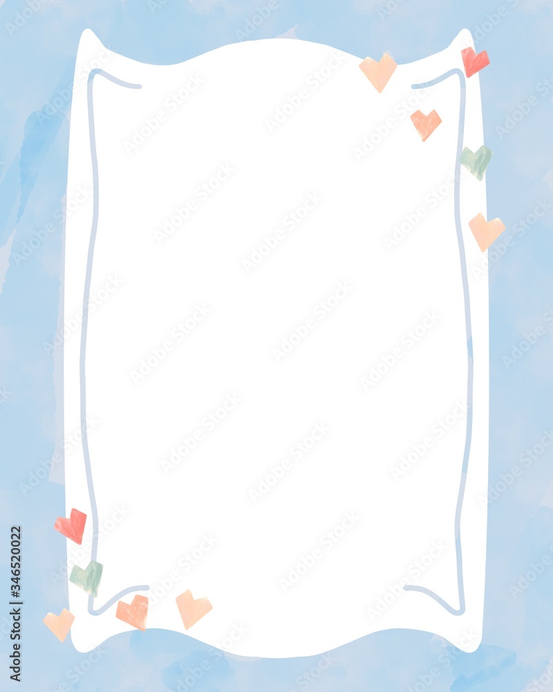 hand drawn heart frame, message card