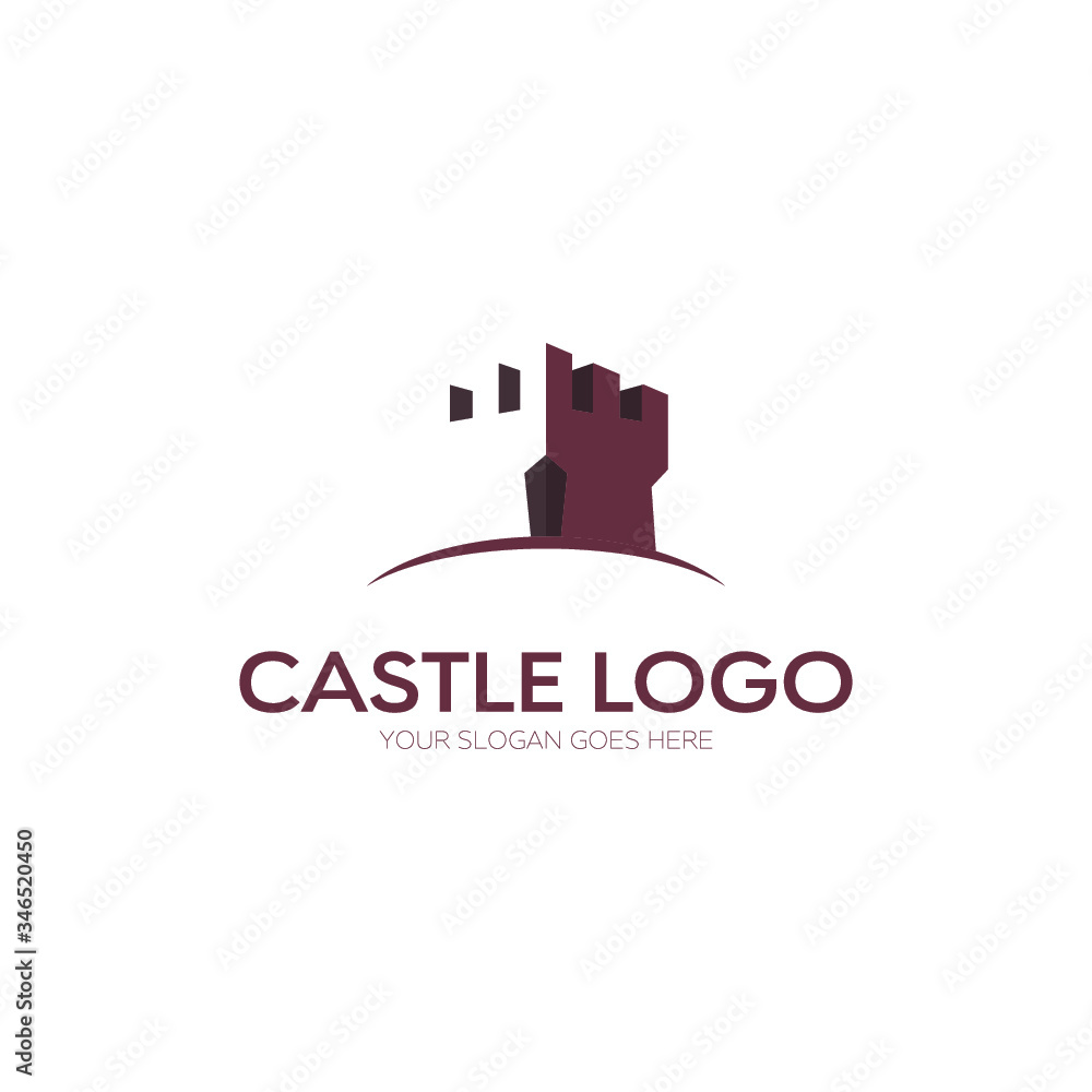 Castle logo with creative negative space Castle logo with creative negative space