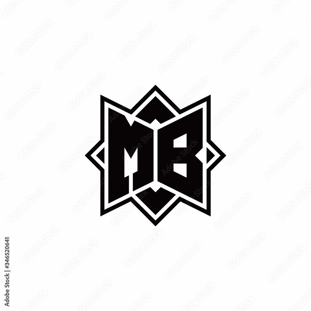 MB monogram logo with square rotate style outline MB monogram logo with square rotate style outline