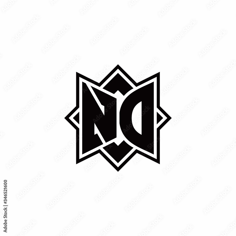 ND monogram logo with square rotate style outline ND monogram logo with square rotate style outline