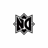 ND monogram logo with square rotate style outline