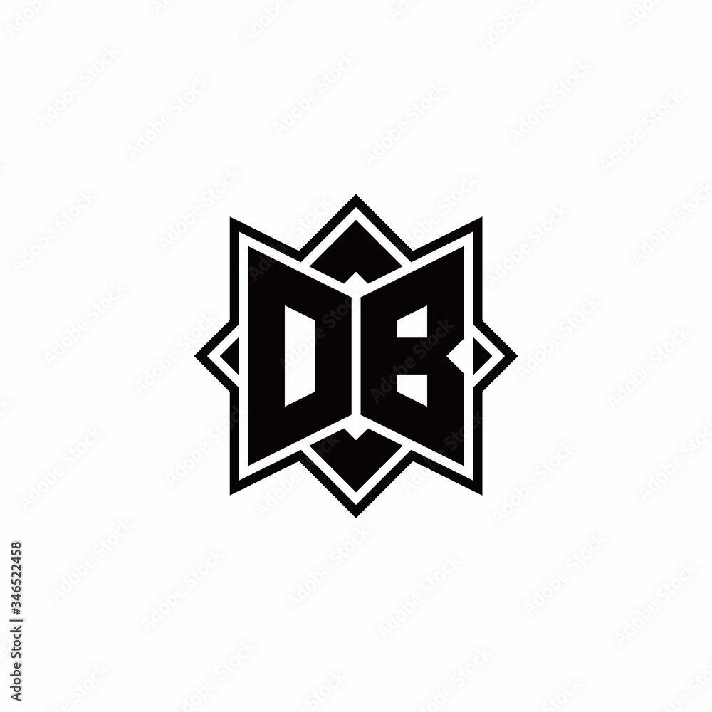 OB monogram logo with square rotate style outline OB monogram logo with square rotate style outline