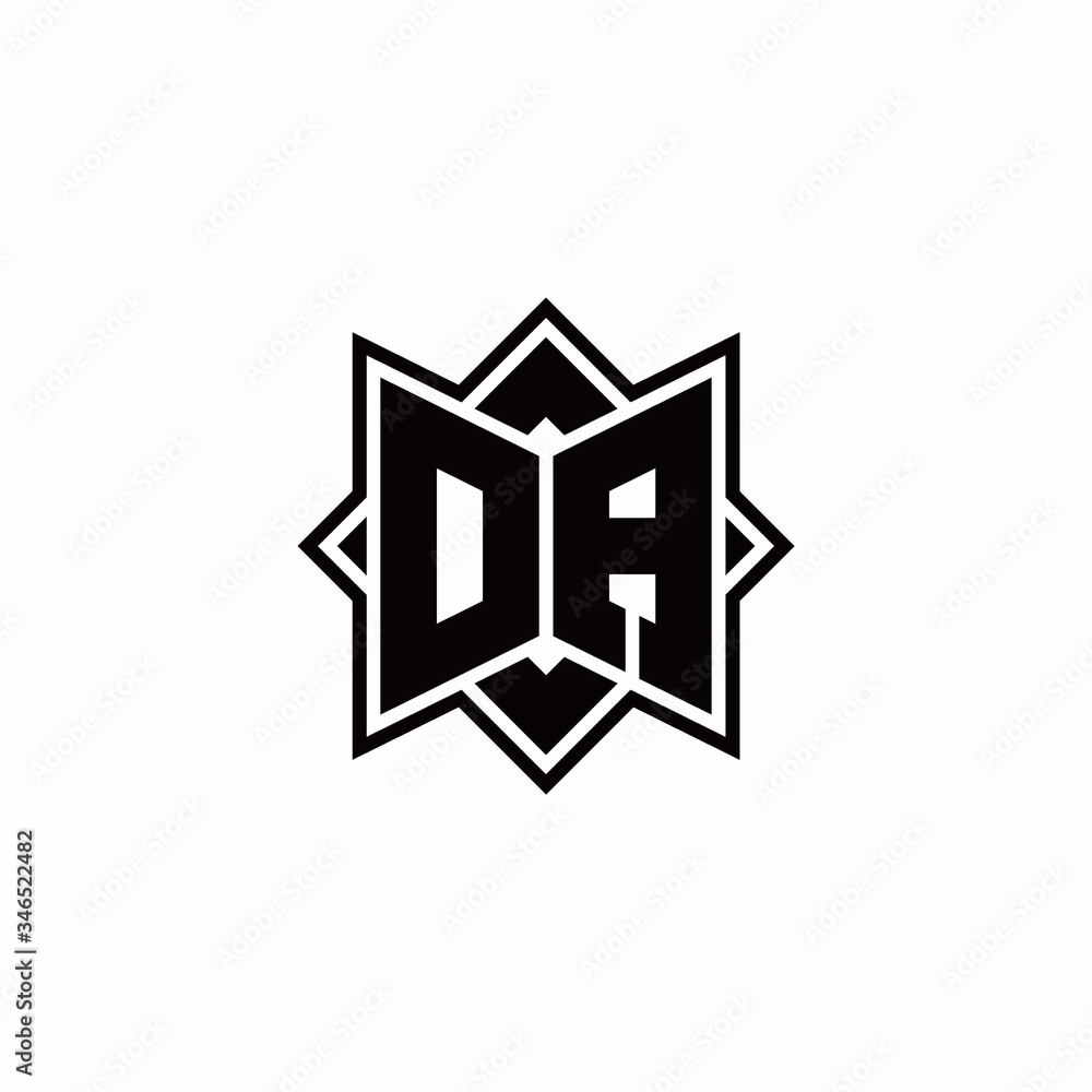 OA monogram logo with square rotate style outline