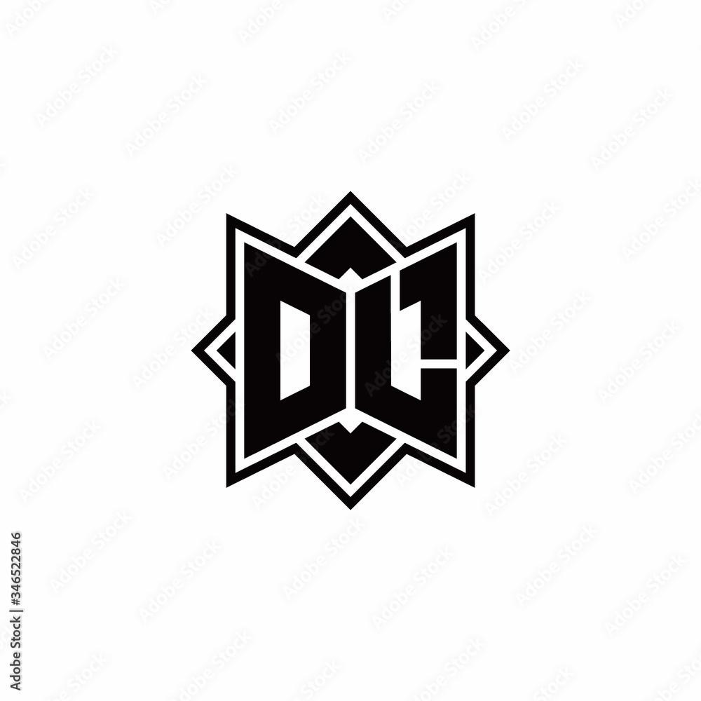 OL monogram logo with square rotate style outline OL monogram logo with square rotate style outline