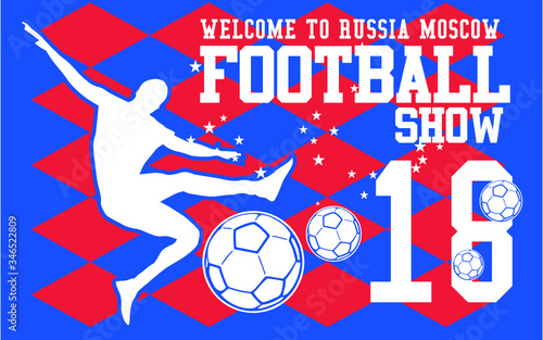 Russia Flag Soccer Print embroidery graphic design vector art