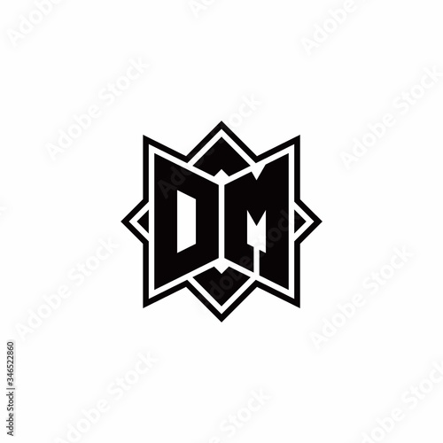 Free Download OM monogram logo with square rotate style outline - GFXLoad