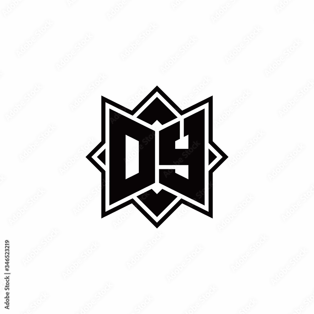 OY monogram logo with square rotate style outline OY monogram logo with square rotate style outline