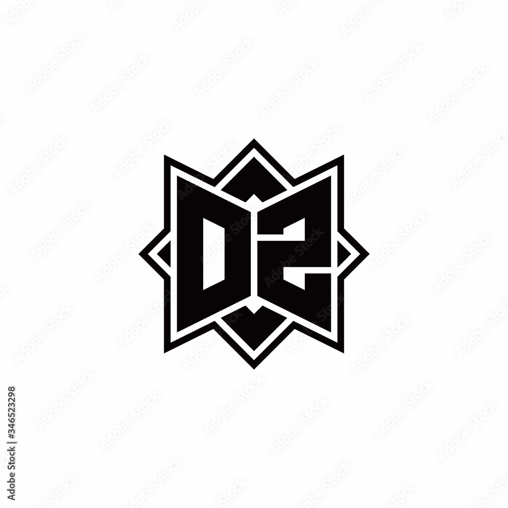 OZ monogram logo with square rotate style outline OZ monogram logo with square rotate style outline