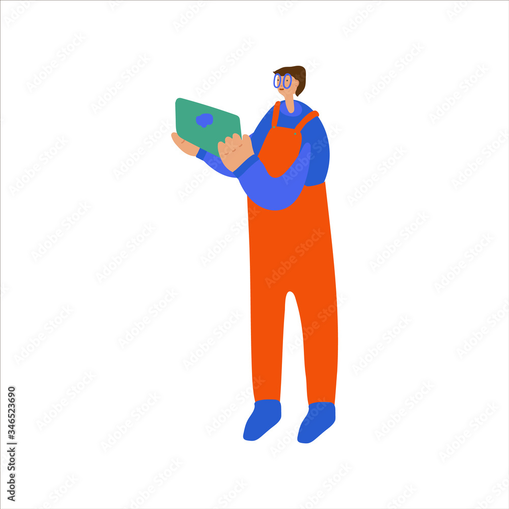 Vector illustration of people who read a newspaper or news on a tablet. A cloud with text or illustration related to news and global events. Hand-drawn images