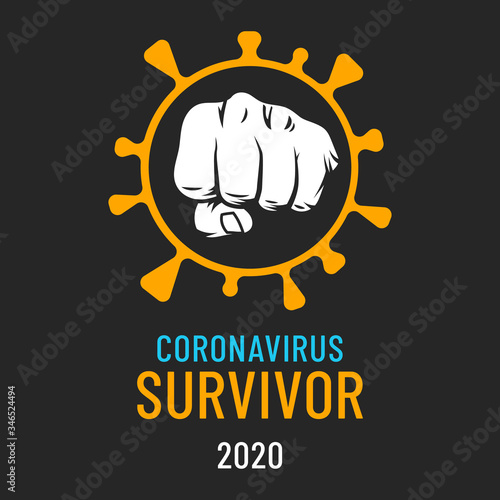 Coronavirus slogan, COVID19 virus stop fist sign