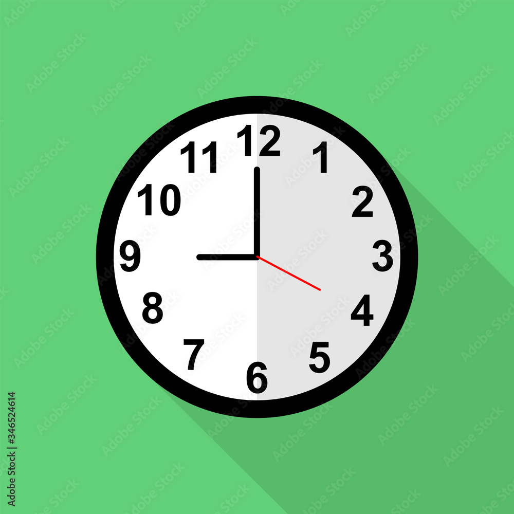 Classic clock icon, 9 o'clock Classic clock icon, 9 o'clock