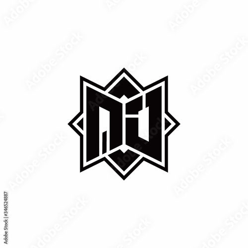Free Download QJ monogram logo with square rotate style outline - GFXLoad