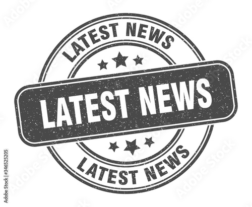 latest news stamp. latest news label. round grunge sign