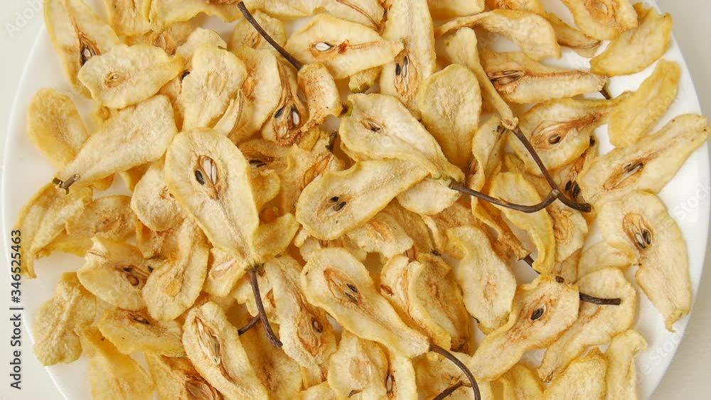 Dried pears on a plate. Dried pears on a plate.