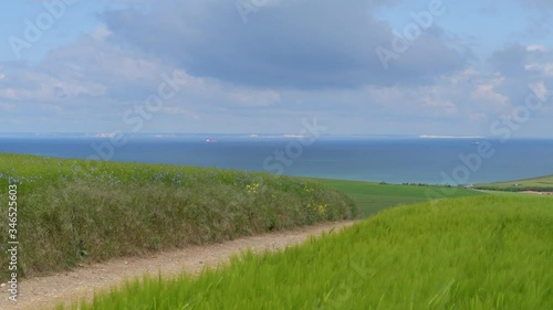 View of the english channel and the Strait of Pas de Calais, France

