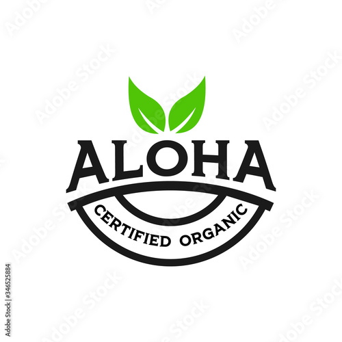 aloha green organic logo design illustration