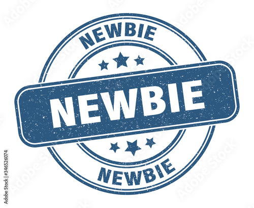 newbie stamp. newbie label. round grunge sign