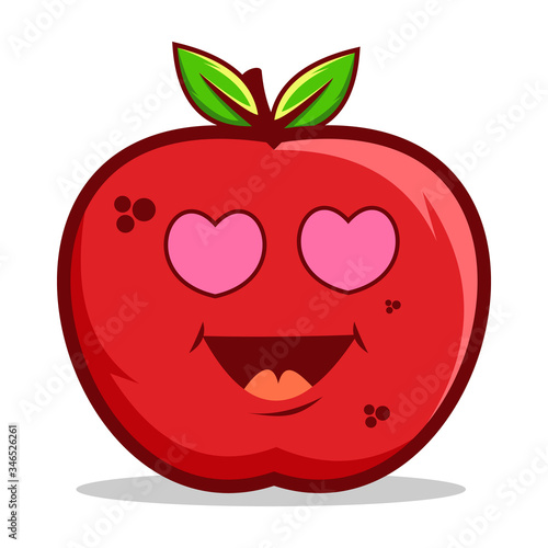 cute apple cartoon characters vector