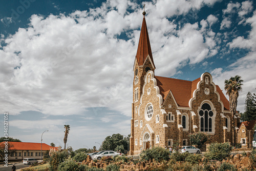City view and Lutheran Christ Church, Fidel Castro Street, Windhoek (Windhuk), Khomas Region, Republic of Namibia