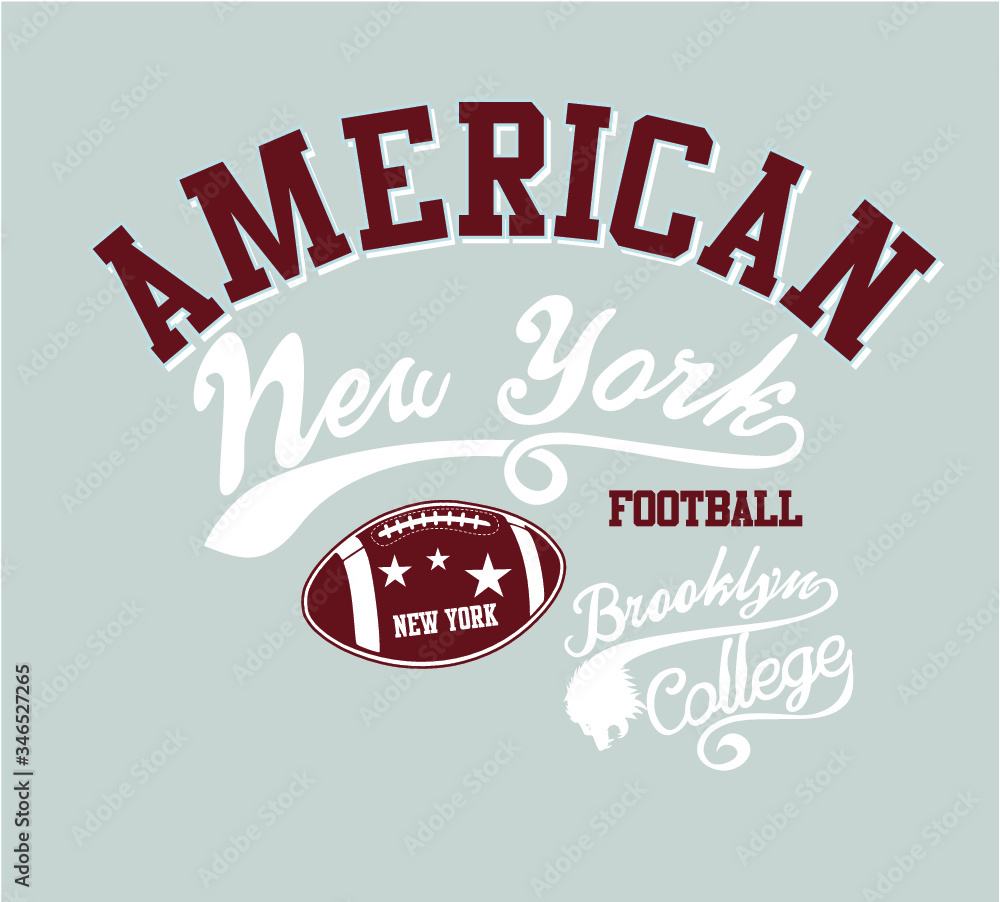 New York Brooklyn College Athletic sports Print embroidery graphic design vector art