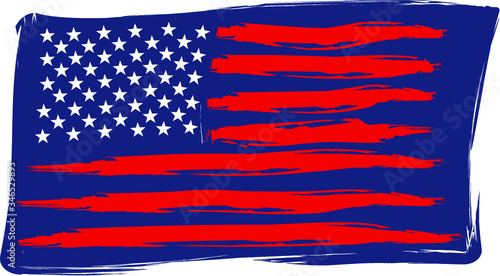 American Flag Print embroidery graphic design vector art