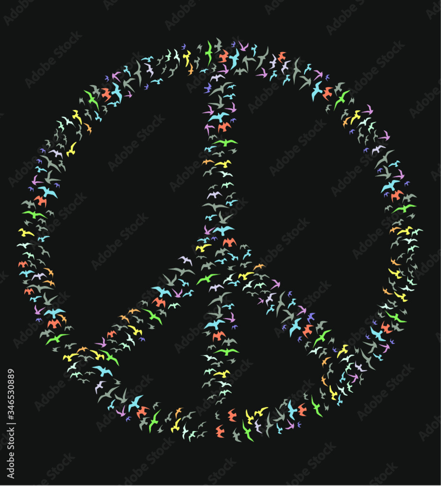 Birds and peace sign graphic design vector art Birds and peace sign graphic design vector art