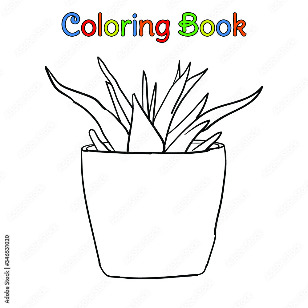 coloring book kid green snake plant Stock Vector | Adobe Stock