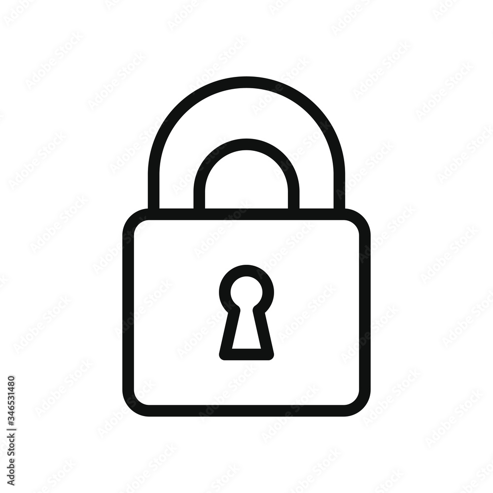 security padlock icon, line style security padlock icon, line style