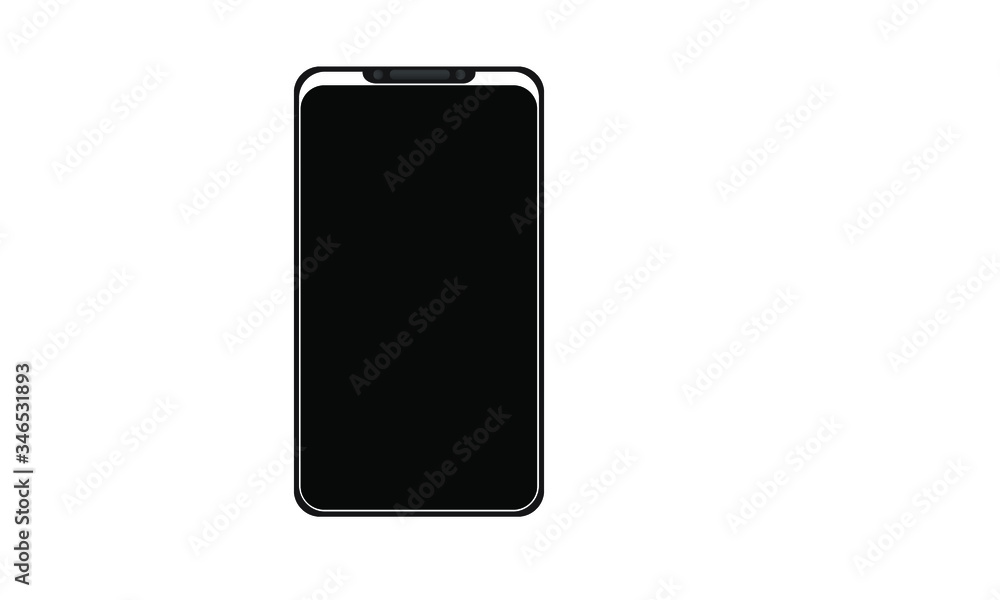 vector smart phone with black screen and white bezel technology illustration vector smart phone with black screen and white bezel technology illustration
