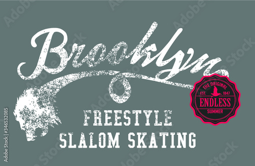New York Brooklyn College Athletic sports Print embroidery graphic design vector art