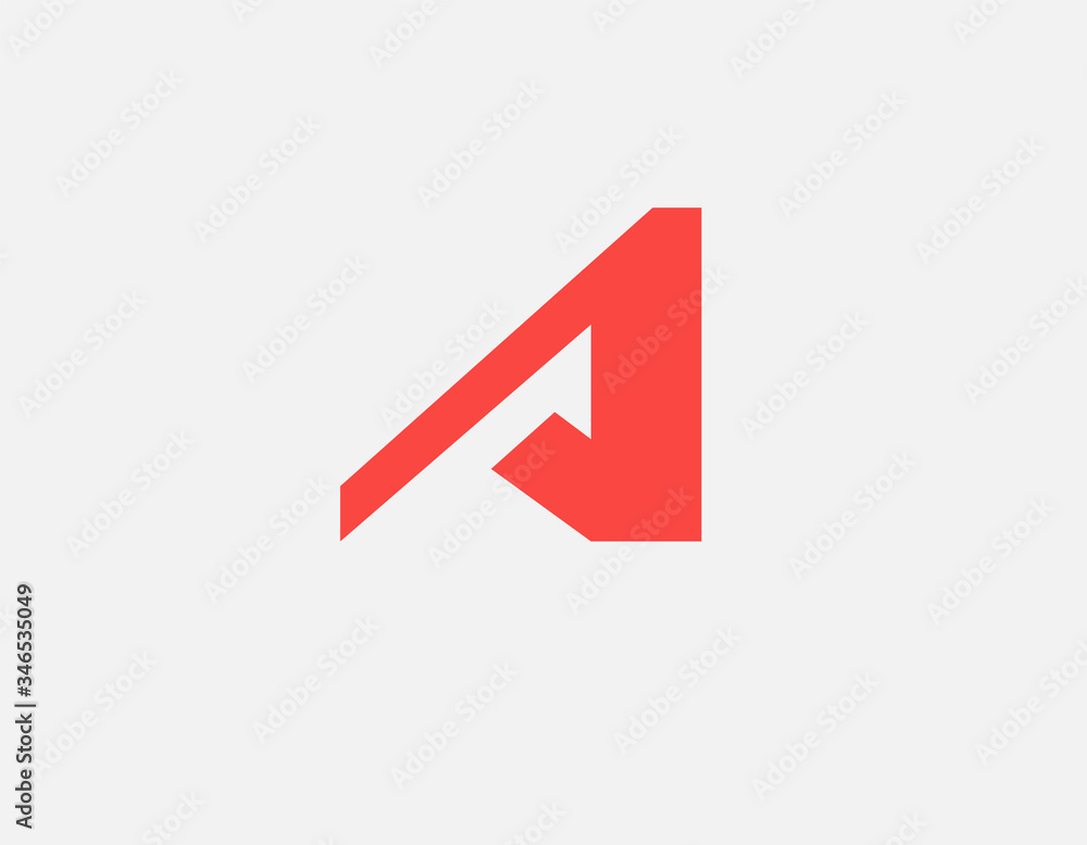 Abstract red logo icon letter A, typography, for your company Abstract red logo icon letter A, typography, for your company
