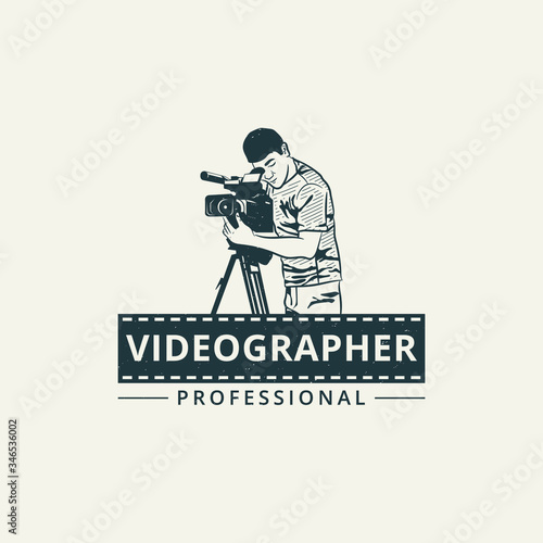 Videographer professional logo template Premium Vector