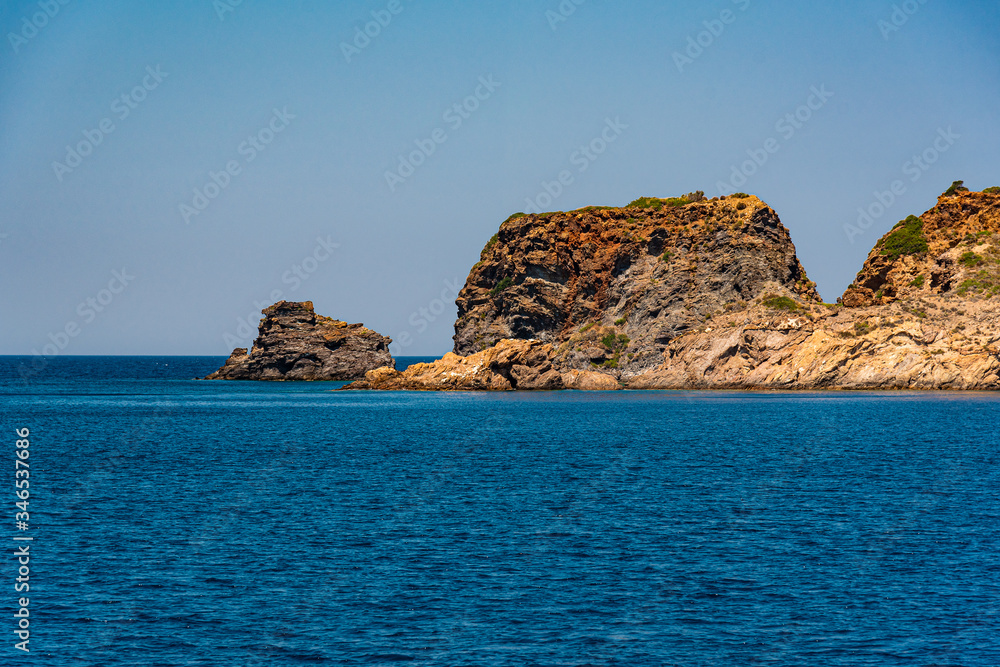 View of the rocky shore from the ship View of the rocky shore from the ship