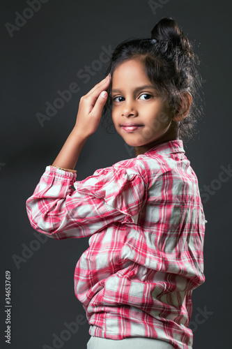 Indian Toddler Girl Fun Dancing photo