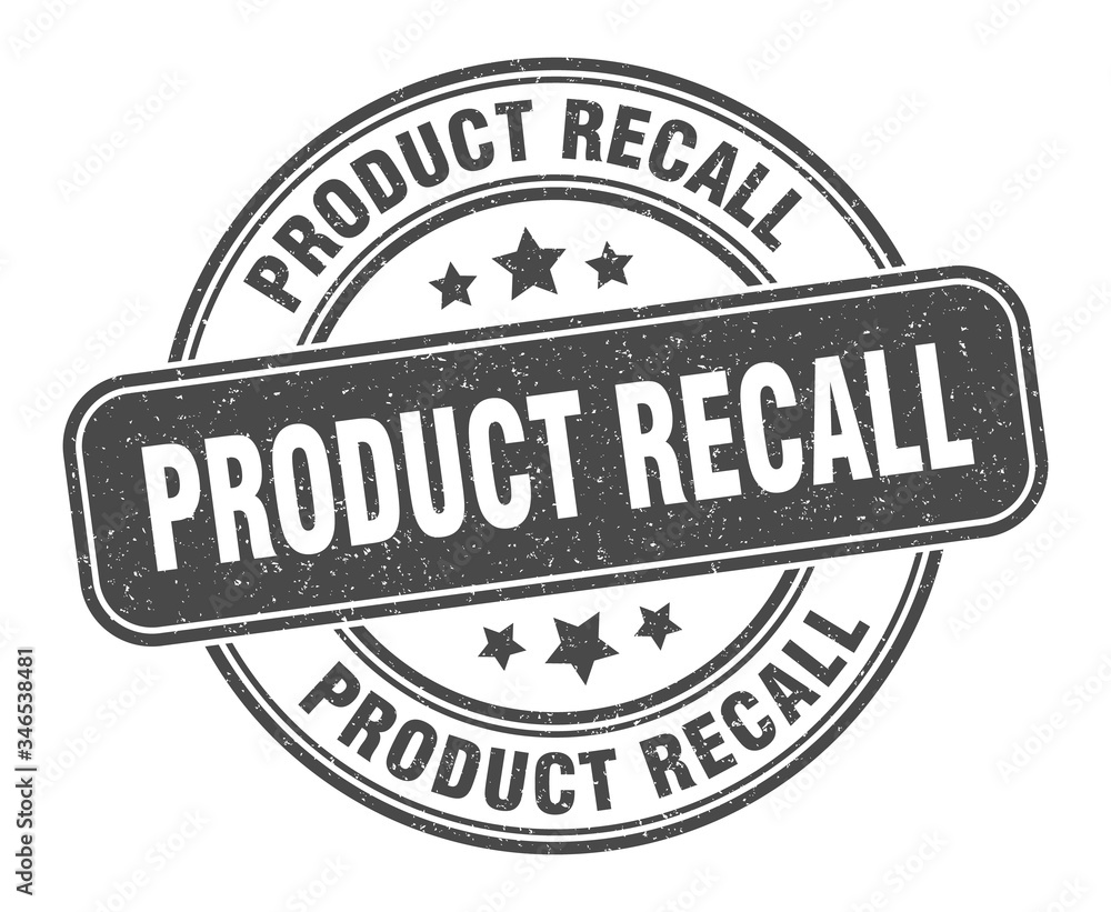product recall stamp. product recall label. round grunge sign