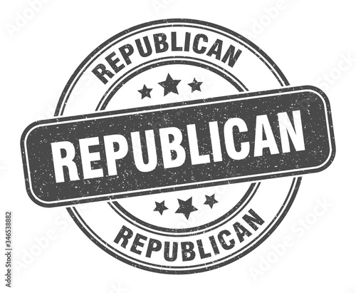 republican stamp. republican label. round grunge sign