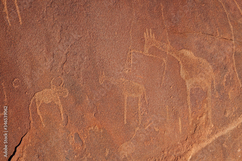 Bushman engravings at Twyfelfontein, UNESCO World Heritage site, Damaraland, Kuene Region, Namibia