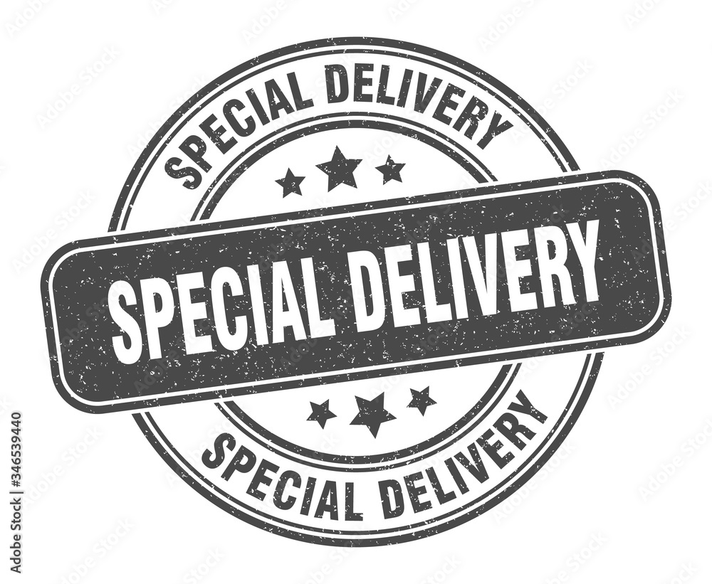 Obraz premium special delivery stamp. special delivery label. round grunge sign