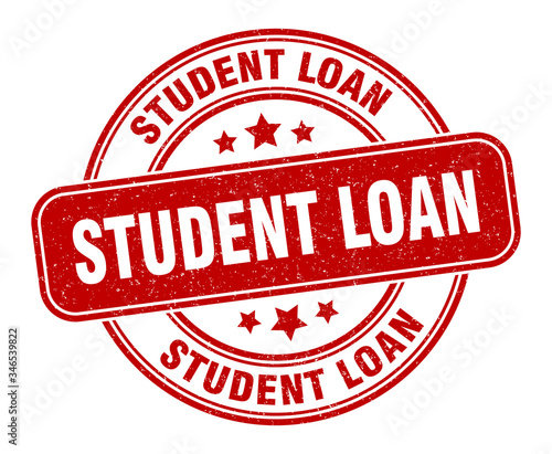 student loan stamp. student loan label. round grunge sign