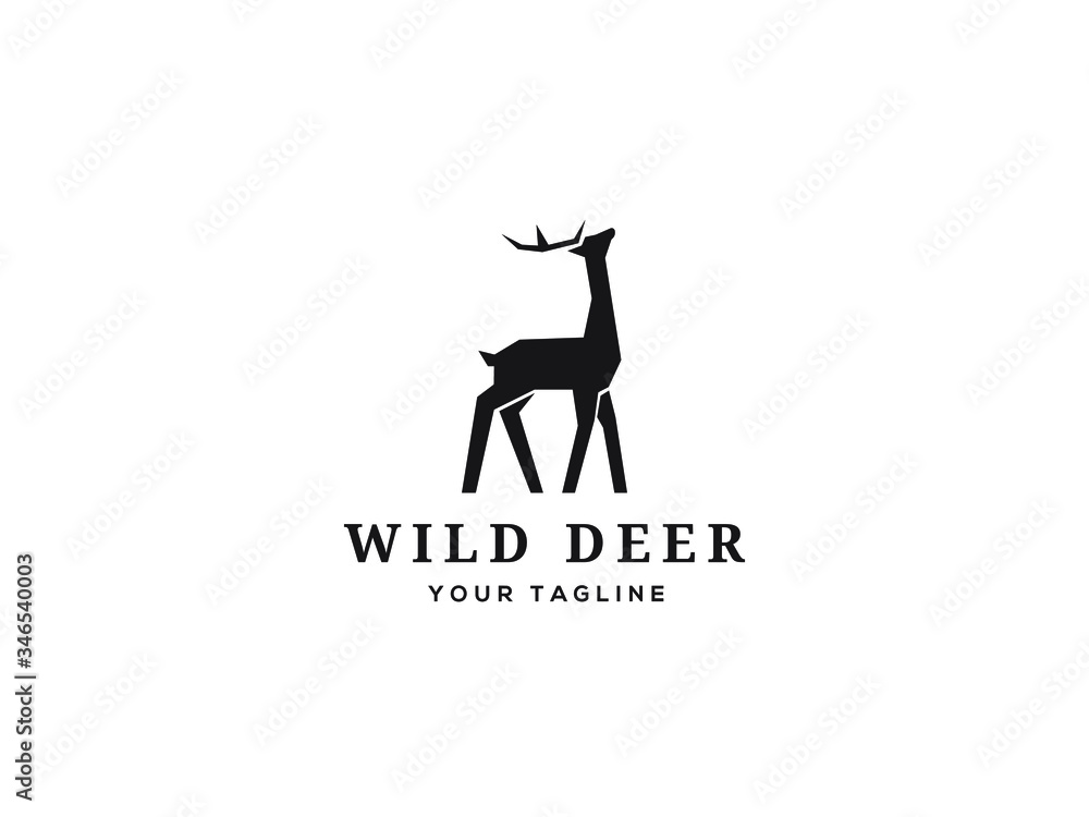 Fototapeta premium deer hunter emblem logo design vector